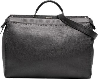 Fendi Pre-owned Peekaboo Iconic Fit Bag - Dames - Vintage Handtas - Grijs - ONE Size - Leer - Vintage