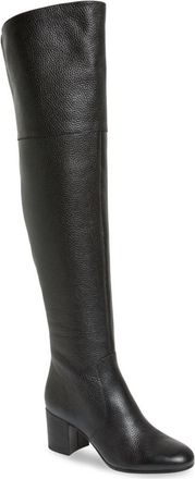Via Spiga Women Finlay Leather Over The Knee Block Heel Boots In Black