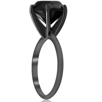 Pompeii3 5 1/2ct Black Diamond Solitaire Engagement Ring 14k Black Gold