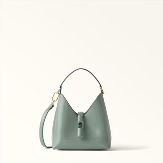 Furla Iride Borsa Mini Winter Sky Blu Pelle Testurizzata Verniciata Ares Donna