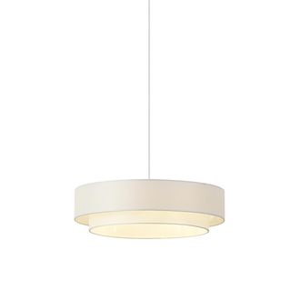 QAZQA Qazqa L&aacute;mpara Colgante Moderna Blanca 50cm 3-luces - Drum Duo