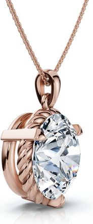 Pompeii3 1Ct Solitaire Braided Diamond Pendant 14k Gold 18 Necklace Lab Grown EF/VS