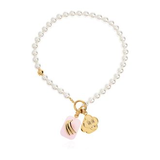 Casablanca Icon Parelketting - Dames - Kettingen - Wit - ONE Size - Leer - Accessoires