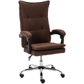 vidaXL Silla De Oficina Tela Marr&oacute;n