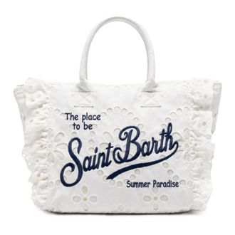 MC2 Saint Barth Tote Bags, female, White, Size: ONE SIZE Sangallo Vanity Volant N Shoulder Bag