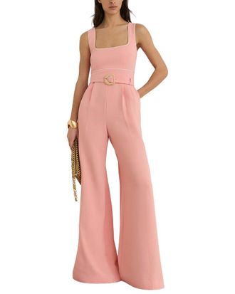Reiss Dia Tipped Wide Leg Belted Jumpsuit