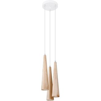 Wonderlamp L&aacute;mpara Colgante Vovo 3 Luces, Madera Natural
