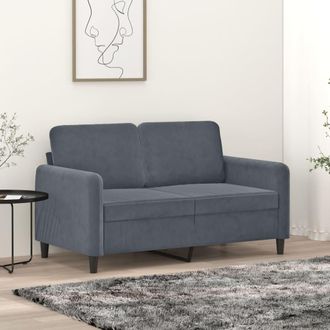 vidaXL Sof&aacute; De 2 Plazas De Terciopelo Gris Oscuro 120 Cm Vidaxl