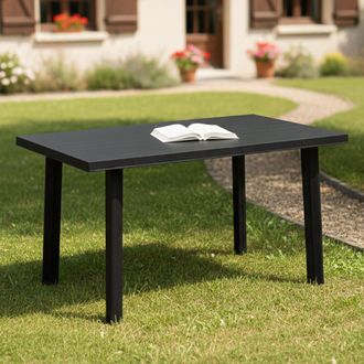 Dmora Mesa De Exterior Ozello, 6 Plazas, Longitud M&aacute;x. 126 Cm Fabricada En Italia, Acabado Liso, 126x76x72h Cm Negro Antracita