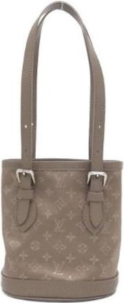 Louis Vuitton Pre-owned Monogram Satin Little Bucket Bag - Dames - Vintage Tas - Beige - ONE Size - Satijn - Vintage