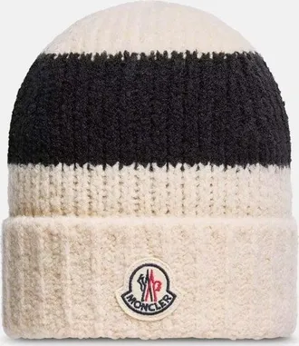 Moncler BLOCK STRIPE HAT Size: OS, colour: BEIGE