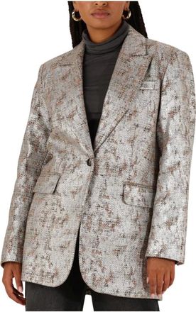 Janice Jassen, Dames, Veelkleurig, M, Katoen, Beige Katoenen Blazer voor Vrouwen