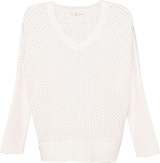 Fedeli Locri open-knit jumper - women - Linen/Flax/Cashmere - 48 - White