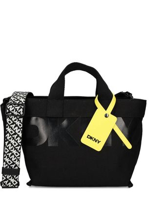 DKNY logo-print tote bag - women - Cotton/Polyurethane - OS - Black