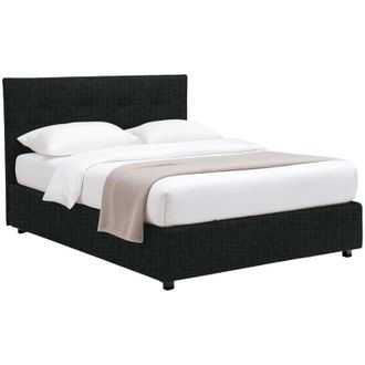 Dmora Letto Matrimoniale Made in Italy, Sfoderabile Contenitore, Grigio Scuro - Oxford