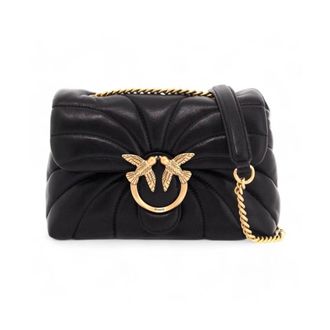 Pinko Puff Mini Butterfly Bag - Dames - Schoudertassen - Zwart - ONE Size - Leer - Tassen