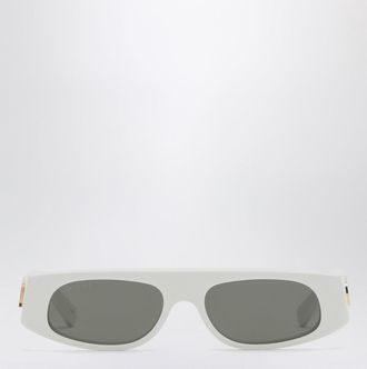 Gucci White acetate geometric sunglasses