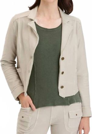 Xcvi Stone Tracie Short Blazer With Pocket In Light Clay Khaki