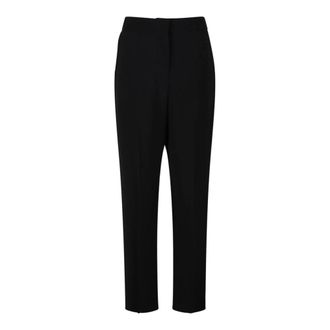 Givenchy Broeken, Dames, Zwart, S, Leer, Slim Fit Tailored Pantalon in Cr&ecirc;pe Cady