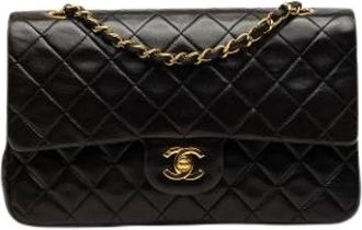 Chanel Pre-owned Vintage Double Flap Shoulder Bag - Dames - Vintage Schoudertas - Zwart - ONE Size - Leer - Vintage