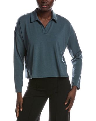 Eileen Fisher Petite Boxy Henley Top