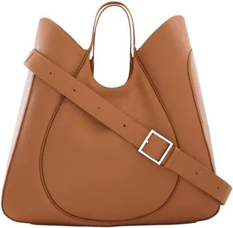 Behno Katrina Wave Pebbled Leather Tote in Clay at Nordstrom