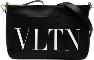 Valentino Pre-owned Cross Body Bags, female, Black, Size: ONE SIZE Pre-owned Leather Crossbody Bag