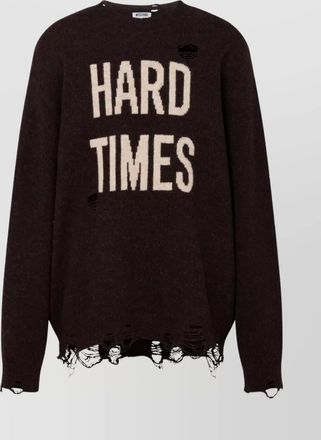 Moschino distressed graphic crewneck sweater