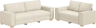 vidaXL vidaXL Sofa with Pillow 2 pcs Beige Linen