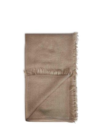 Brunello Cucinelli Womens Scarf Cashmere Silk Brown Scarfs