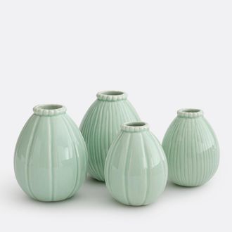 La Redoute Interieurs Set van 4 porseleinen vazen, AQUORA