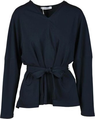 Max Mara Vrijetijdsblouse in triacetaat-polyestermix - Dames - Blouses - Blauw - M - Polyester - Overhemden