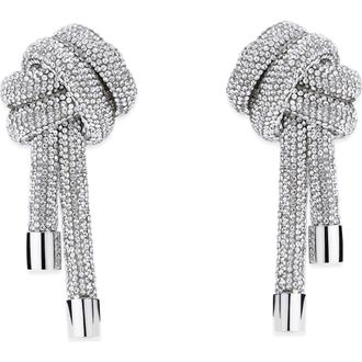 Area Crystal Knot Drop Earrings in Clear Crystal/Silver at Nordstrom