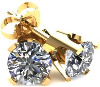 Pompeii3 85Ct Round Brilliant Cut Natural Diamond Stud Earrings in 14K Gold Classic Setting