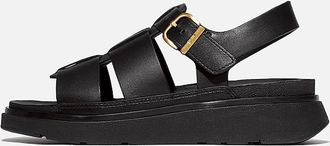 FitFlop Womens FitFlop Womens Gen-FF Leather Fisherman Sandals - All Black 090 - Size: 7