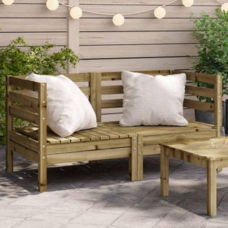 vidaXL Divani Angolari da Giardino 2pz in Legno di Pino Impregnato vidaXL
