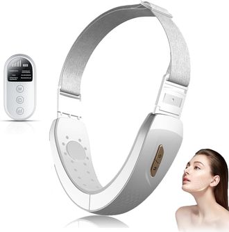 OEM Masajeador Facial Con Luz Roja Y Azul - Microcorriente Ems - Calentamiento Inteligente 42 &deg;c - 6 Niveles De Vibraci&oacute;n - Para Contorno Facial Y Reducci