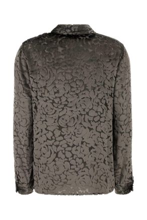 Alberta Ferretti Embossed Floral Viscose Nylon Shirt - Gray