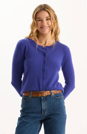 Tyler B&ouml;e Marni Button Front Cashmere Cardigans In Regal Blue