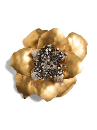 Valentino Garavani Jardin Aquatique broche met bloem - Goud