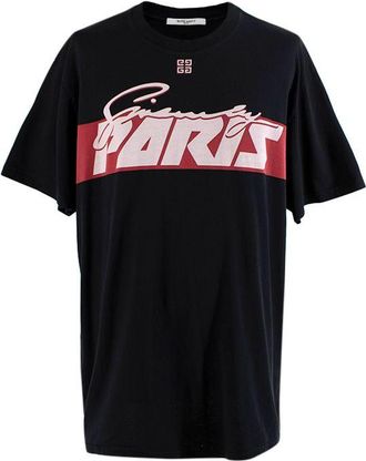 Givenchy Black cotton 4G logo printed T-shirt Size L