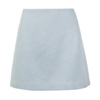 Alysi Rokken, Dames, Groen, M, Wol, Wollen A-lijn Rok met Blinde Rits