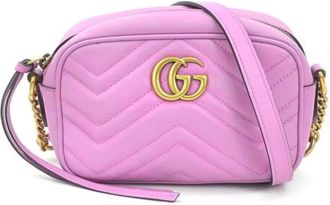 Gucci Pre-owned Leather gucci-bags - Dames - Vintage Schoudertas - Roze - ONE Size - Leer - Vintage