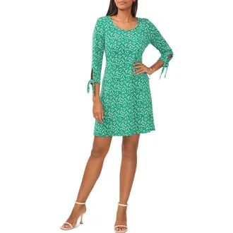Chaus Floral Print Swing Dress in Luxe Green at Nordstrom, Size Medium