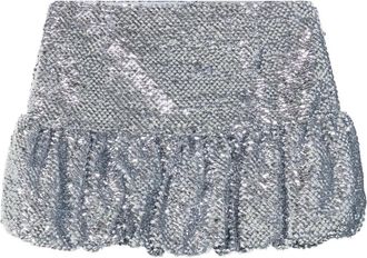 16Arlington Mini-rok met pailletten en afwerking - Zilver