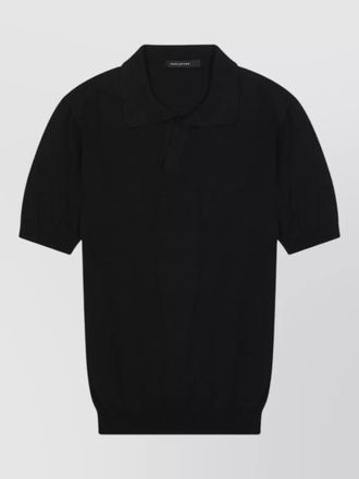 Tagliatore cotton polo shirt short sleeves ribbed hem