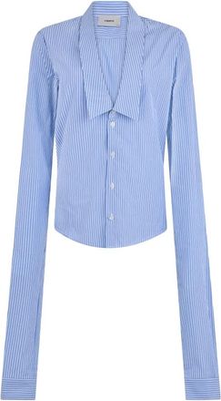 Coperni Shirts, female, Blue, Size: XS Striped Shirt with Long Sleeves