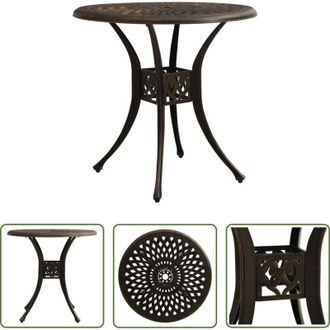 vidaXL Tavolo da patio - Tavolo da Giardino Bronzo 78x78x72 cm in Alluminio Pressofuso