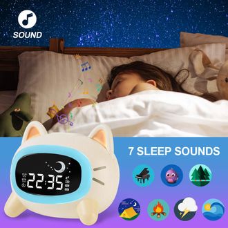 OEM Reloj Despertador Infantil, Reloj Despertador Para El Entrenamiento Del Sue&ntilde;o Con Luz Nocturna Y Sonido, Reloj Despertador Con Dise&ntilde;o De Dibujos Anima