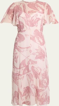 Erdem Floral-Print Silk Voile Midi Dress